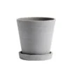 HAY Flowerpot And Saucer, M, Grey -Finnishdesignshop 9 FV Hay iso