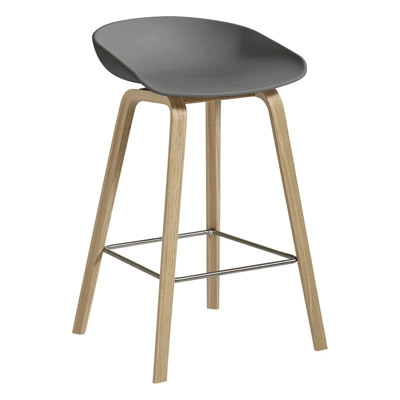 HAY About A Stool AAS32, 65 Cm, Lacquered Oak - Grey 3 HAY About A Stool AAS32, 65 Cm, Lacquered Oak - Grey