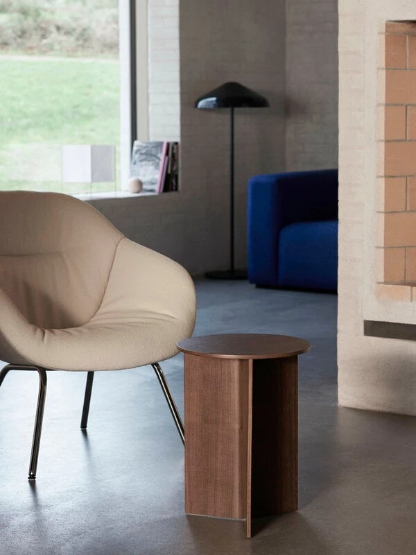 HAY Slit Wood Table, 35 Cm, High, Lacquered Walnut - Image 2