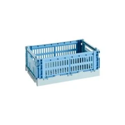 HAY Colour Crate Mix, S, Recycled Plastic, Sky Blue