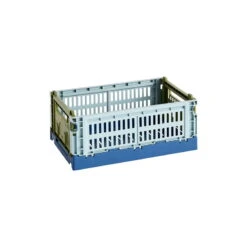HAY Colour Crate Mix, S, Recycled Plastic, Dusty Blue