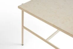HAY Rebar Coffee Table, 80 X 49 Cm, Alabaster - Beige Marble -Finnishdesignshop AD134 A392 AK86 Rebar Coffee Table L80xW49xH405 beige marble tabletop alabaster powder coated steel frame detail 04role