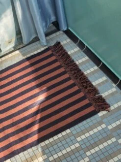 HAY Stripes And Stripes Door Mat, Navy Cacao 11 HAY Stripes And Stripes Door Mat, Navy Cacao -Finnishdesignshop Aquarelle vertical ice blue Stripes and Stripes navy cacao 1