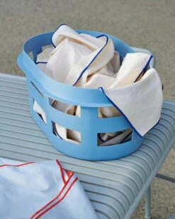 HAY Outline Tablecloth, 140 X 300 Cm, Light Blue -Finnishdesignshop Basket S soft blue Outline Tablecloth cream light blue 1