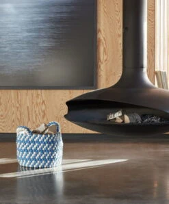 HAY Bead Basket With Handles, 40 Cm, Blue Dash -Finnishdesignshop Bead Basket With Handle blue dash 01