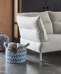 HAY Bead Basket With Handles, 40 Cm, Blue Dash -Finnishdesignshop Bead Basket With Handle blue dash Crinkle Plaid grey Pandarine 3 Seater w reclining armrest Mode Clavicle 009