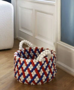 HAY Bead Basket With Handles, 40 Cm, Red Basket Weave -Finnishdesignshop Bead Basket With Handle red basket weave