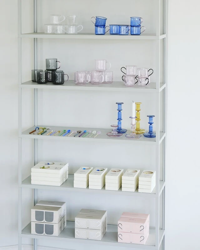 HAY Glass Cup, 2 Pcs, White Swirl 6 HAY Glass Cup, 2 Pcs, White Swirl - Image 4