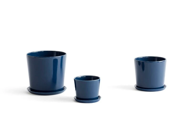 HAY Botanical Family Pot And Saucer, M, Dark Blue 4 HAY Botanical Family Pot And Saucer, M, Dark Blue - Image 2