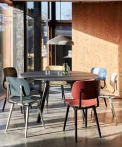 HAY Pao Steel Pendant 470, Cool Grey -Finnishdesignshop CPH 25 black lino black stained oak base Pao Steel Pendant cool grey Revolt granite grey seat and back beige steel