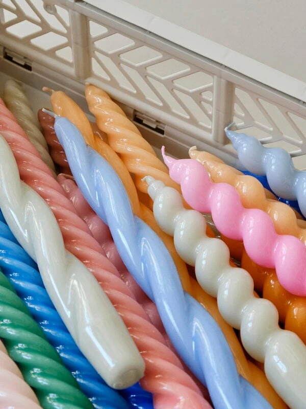 HAY Long Twist Candles, Set Of 6, Mint - Light Grey - Green 5 HAY Long Twist Candles, Set Of 6, Mint - Light Grey - Green - Image 3