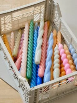 HAY Long Twist Candles, Set Of 6, Lilac - Light Blue - Dark Peach -Finnishdesignshop Candle family Color Crate M light grey 1