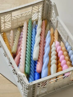 HAY Twist Candles, Set Of 6, Light Rose - Light Grey - Lilac -Finnishdesignshop Candle family Color Crate M light grey