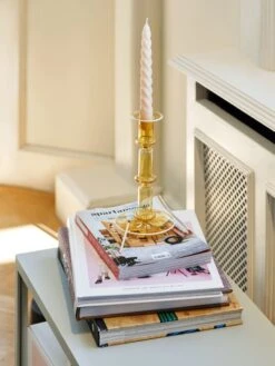 HAY Twist Candles, Set Of 6, Grey Beige - Citrus - Nude 12 HAY Twist Candles, Set Of 6, Grey Beige - Citrus - Nude -Finnishdesignshop Candle Twist Flare Tall yellow with white rim 1