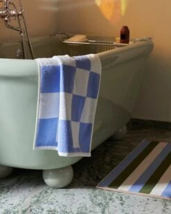 HAY Check Bath Mat, Sky Blue -Finnishdesignshop Check Bath Mat sky blue Trio Bath Mat sky blue 1