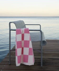 HAY Check Bath Towel, Pink -Finnishdesignshop Check Bath Towel pink Palissade Dining Bench hot galvanised