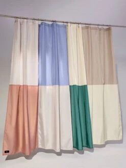 HAY Check Shower Curtain Ring Set, 12 Pcs, Chrome -Finnishdesignshop Check Shower Curtain Family