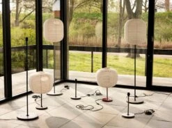 HAY Common Table Lamp Base, Soft Black - Black Terrazzo -Finnishdesignshop Common Table and Floor Lamp Base family Rice Paper Shade Oblong Peach 1