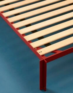 HAY Connect Bed, Maroon Red -Finnishdesignshop Connect Bed maroon red HAY Standard Slats birch plywood