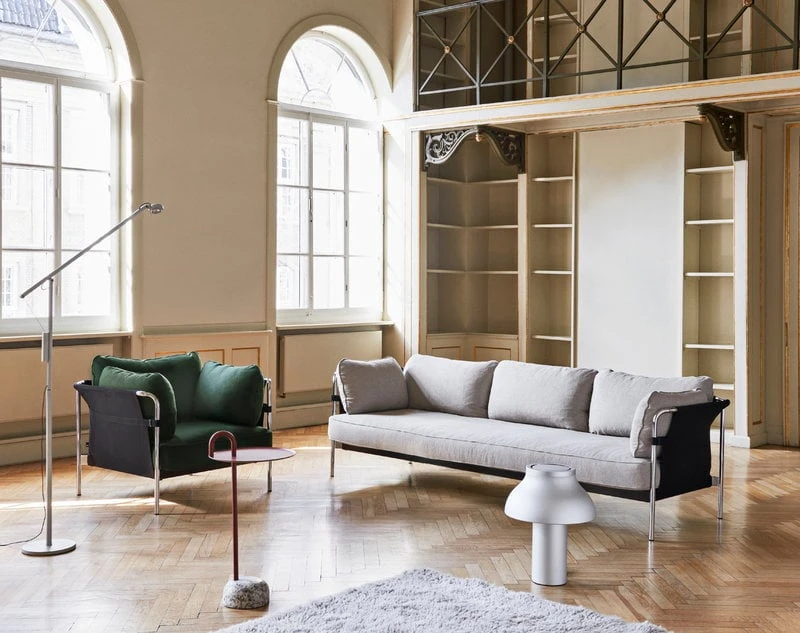 HAY Can Sofa, 3-seater, Ruskin 05 - Black Canvas - Chrome Frame 6 HAY Can Sofa, 3-seater, Ruskin 05 - Black Canvas - Chrome Frame - Image 4