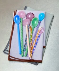 HAY Glass Spoons Spice, 3 Pcs -Finnishdesignshop Glass Spoons family Contour Napkin lavender Contour Napkin grey 2
