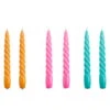 HAY Twist Candles, Set Of 6, Tangerine - Dark Pink - Green Aqua -Finnishdesignshop HA542230