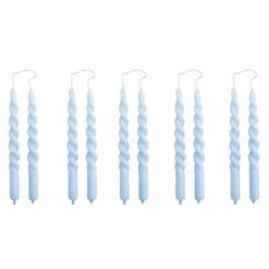 HAY Mini Swirl Candles, 10 Pcs, Light Blue