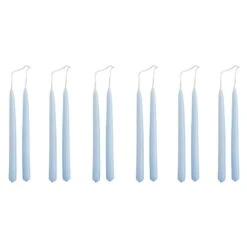 HAY Mini Conical Candles, Set Of 12, Light Blue
