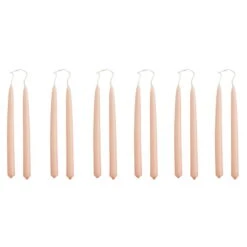HAY Mini Conical Candles, Set Of 12, Light Rose