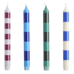 HAY Stripe Candle, 4 Pcs, Blues