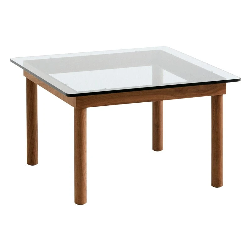 HAY Kofi Table 60 X 60 Cm, Lacquered Walnut - Clear Glass 3 HAY Kofi Table 60 X 60 Cm, Lacquered Walnut - Clear Glass