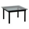 HAY Kofi Table 60 X 60 Cm, Black Lacquered Oak - Grey Glass -Finnishdesignshop HA941717 Kofi 60x60 grey tinted glass tabletop black wb lacquer oak frame EE