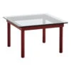 HAY Kofi Table 60 X 60 Cm, Barn Red Lacquered Oak - Clear Glass -Finnishdesignshop HA941721 Kofi 60x60 clear glass tabletop barn red wb lacquer oak frame EE