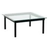 HAY Kofi Table 80 X 80 Cm, Black Lacquered Oak - Clear Glass