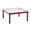 HAY Kofi Table 80 X 80 Cm, Barn Red Lacquered Oak - Reeded Glass 2 HAY Kofi Table 80 X 80 Cm, Barn Red Lacquered Oak - Reeded Glass -Finnishdesignshop HA941749 Kofi 80x80 clear reeded glass tabletop barn red wb lacquer oak frame EE