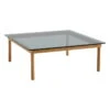 HAY Kofi Table 100 X 100 Cm, Lacquered Oak - Grey Glass
