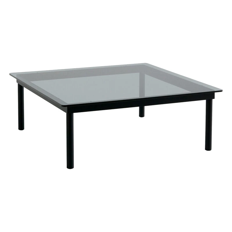 HAY Kofi Table 100 X 100 Cm, Black Lacquered Oak - Grey Glass 3 HAY Kofi Table 100 X 100 Cm, Black Lacquered Oak - Grey Glass