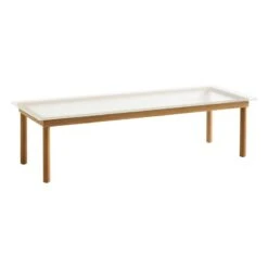 HAY Kofi Table 140 X 50 Cm, Lacquered Oak - Reeded Glass
