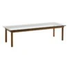 HAY Kofi Table 140 X 50 Cm, Lacquered Walnut - Clear Glass