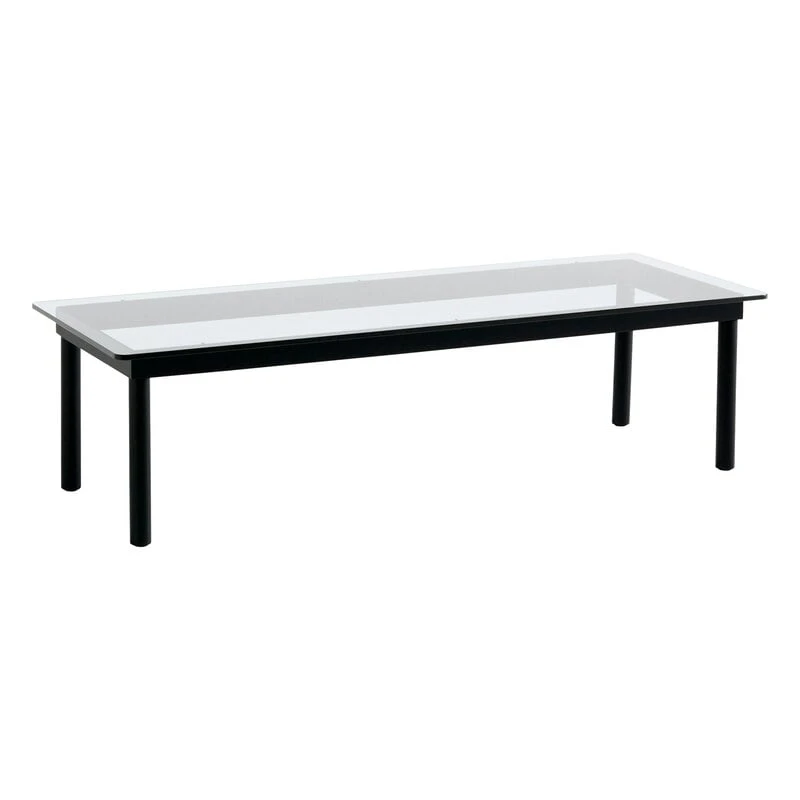 HAY Kofi Table 140 X 50 Cm, Black Lacquered Oak - Clear Glass 3 HAY Kofi Table 140 X 50 Cm, Black Lacquered Oak - Clear Glass
