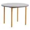 HAY Two-Colour Table, 105 Cm, Ochre - Light Grey -Finnishdesignshop HA942011 Two Colour Dia105 light grey wb lacquer valchromat tabletop ochre powder coated steel EE