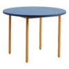 HAY Two-Colour Table, 105 Cm, Ochre - Blue -Finnishdesignshop HA942013 Two Colour Dia105 blue wb lacquer valchromat tabletop ochre powder coated steel EE