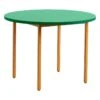 HAY Two-Colour Table, 105 Cm, Ochre - Green Mint -Finnishdesignshop HA942015 Two Colour Dia105 green wb lacquer valchromat tabletop ochre powder coated steel EE