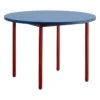 HAY Two-Colour Table, 105 Cm, Maroon Red - Blue -Finnishdesignshop HA942017 Two Colour Dia105 blue wb lacquer valchromat tabletop maroon red powder coated steel EE