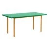 HAY Two-Colour Table, 160 X 82 Cm, Ochre - Green Mint -Finnishdesignshop HA942039 Two Colour L160xW82 green wb lacquer valchromat tabletop ochre powder coated steel EE