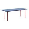 HAY Two-Colour Table, 200 X 90 Cm, Maroon Red - Blue -Finnishdesignshop HA942053 Two Colour L200xW90 blue wb lacquer valchromat tabletop maroon red powder coated steel EE