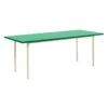 HAY Two-Colour Table, 200 X 90 Cm, Ivory - Green Mint -Finnishdesignshop HA942057 Two Colour L200xW90 green wb lacquer valchromat tabletop ivory powder coated steel EE