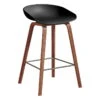 HAY About A Stool AAS32, 65 Cm, Lacquered Walnut - Black 1 HAY About A Stool AAS32, 65 Cm, Lacquered Walnut - Black -Finnishdesignshop HA943493 AAS 32 H65 black shell wb lacquer walnut base black steel footrest