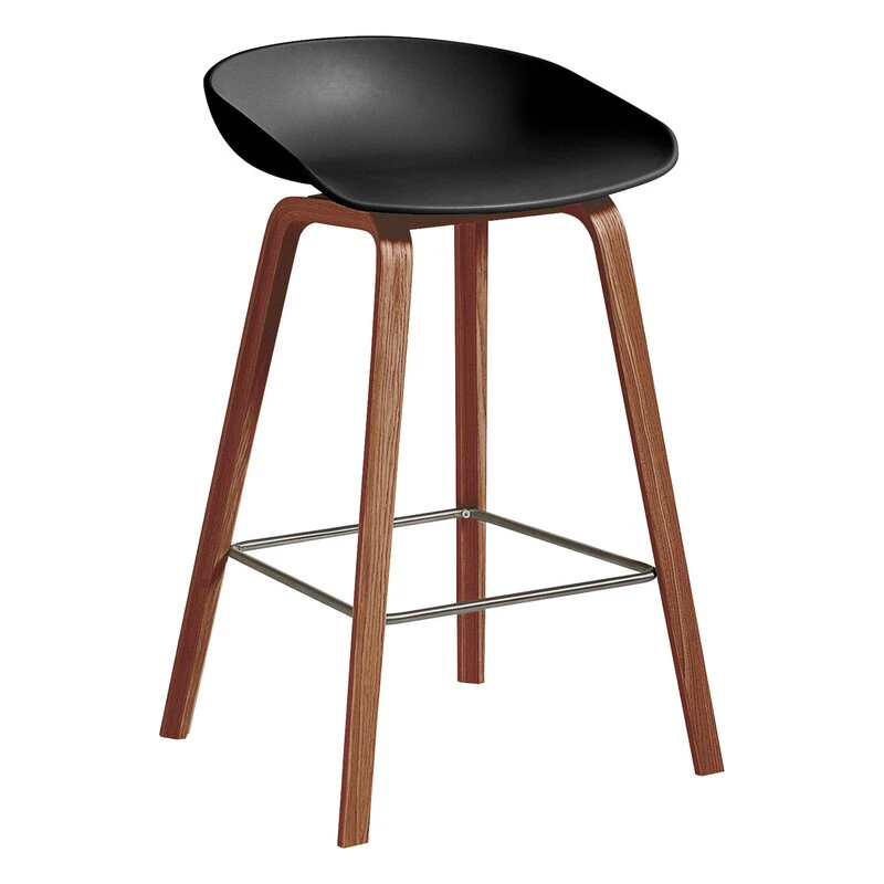 HAY About A Stool AAS32, 65 Cm, Lacquered Walnut - Black 3 HAY About A Stool AAS32, 65 Cm, Lacquered Walnut - Black