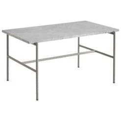 HAY Rebar Coffee Table, 80 X 49 Cm, Fossil Grey - Grey Marble